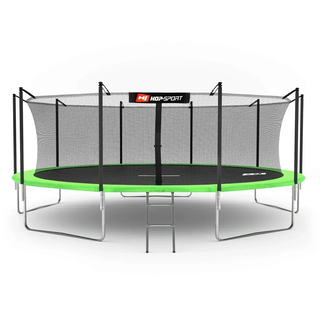 Батут Hop-Sport 14ft із внутрішньою сіткою 427 см зелений - фото 3