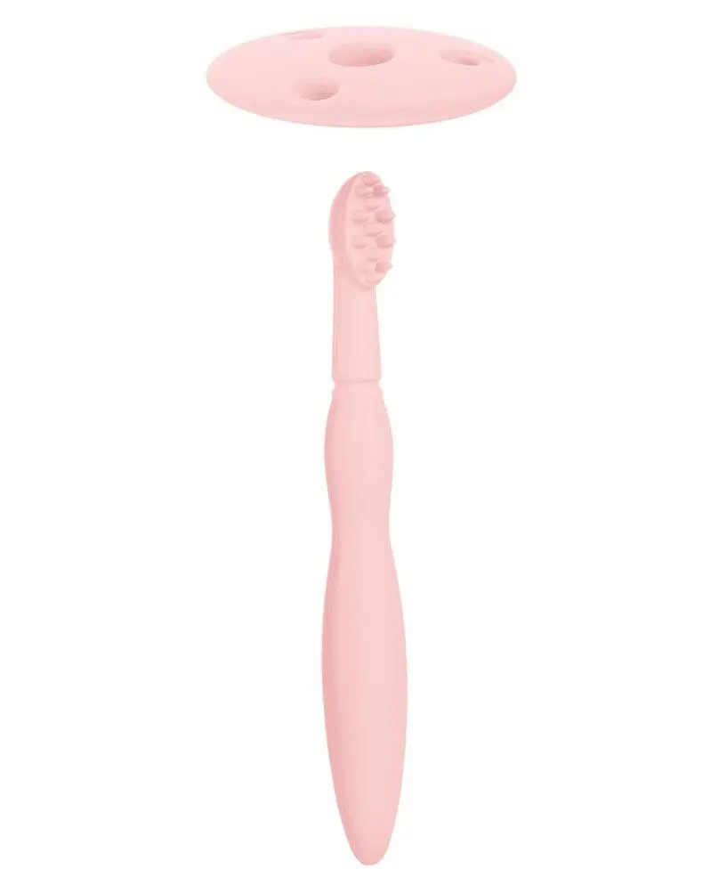 Силіконова щітка для зубів Canpol babies з обмежувачем рожева (51/500_blu) - фото 4