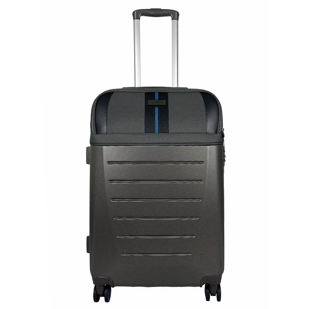 Валіза середня Semi Line T5736-2 24 дюйми ABS/текстиль 67×45×25 см Темно-коричневий/Блакитні лінії - фото 10