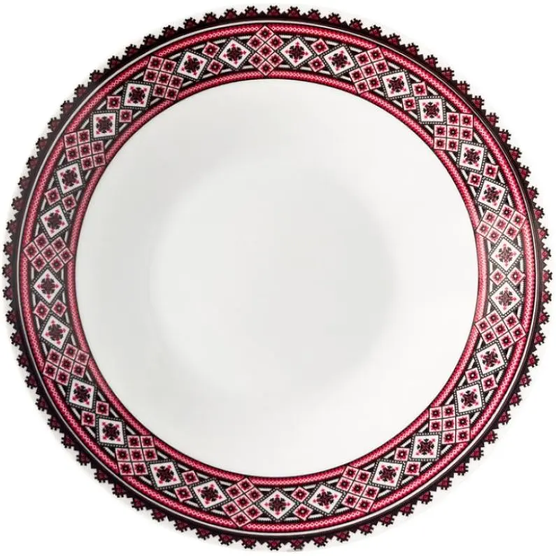Тарелка суповая S&T Вышиванка красная и черная (30003-004) - фото 2