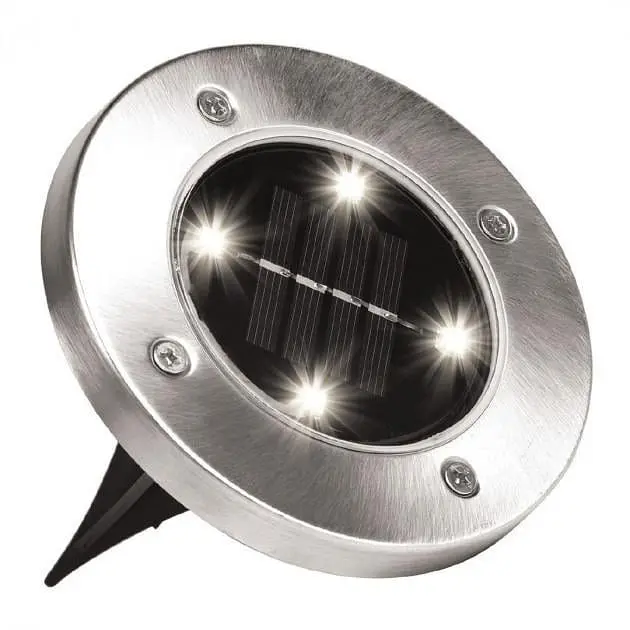 Комплект вуличних світильників на сонячній батареї Solar Disk 8led-dm8 садові ліхтарі 4 шт. Сірий - фото 3
