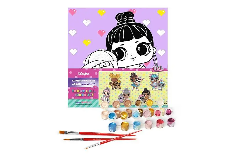 Набір для розпису за номерами 40x40 см KHO6292 "L.O.L. TroopSurprise Honey Bun With Bunny Hun" Ideyka - фото 2
