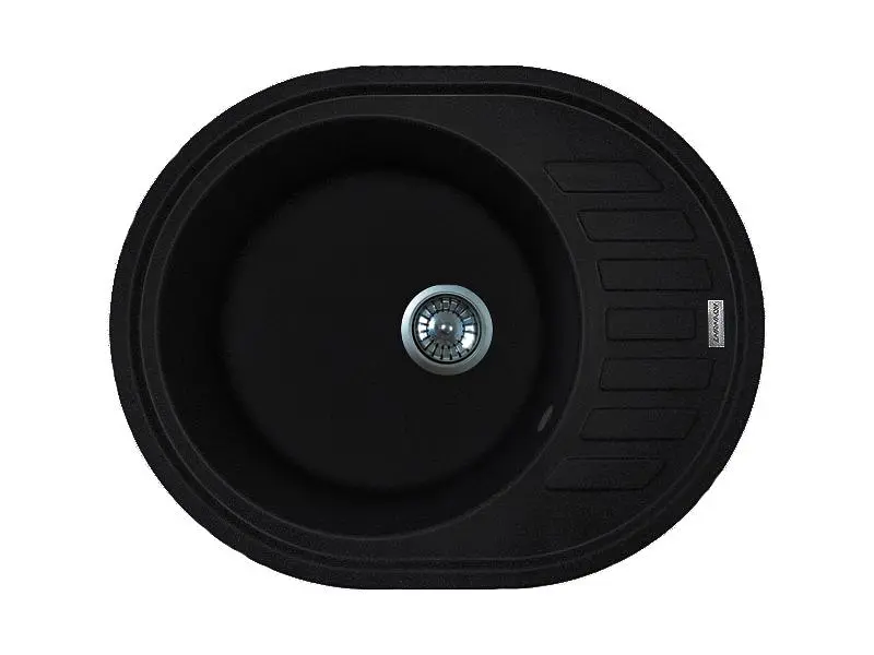 Кухонна мийка Adamant OVUM антрацит 615x495x200 мм, з крилом 61,5 см - фото 4