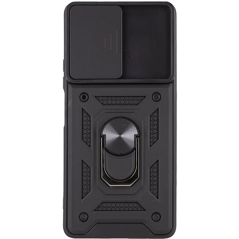 Ударостійкий чохол Camshield Serge Ring для Xiaomi Redmi Note 10 Pro / 10 Pro Max Чорний, TPU+PC, Шторка на камеру - фото 4
