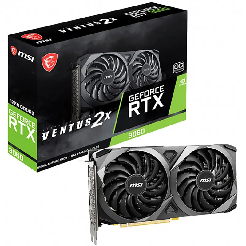 Відеокарта GF RTX 3060 12GB GDDR6 Ventus 2X OC MSI (GeForce RTX 3060 VENTUS 2X 12G OC) (LHR) - фото 9