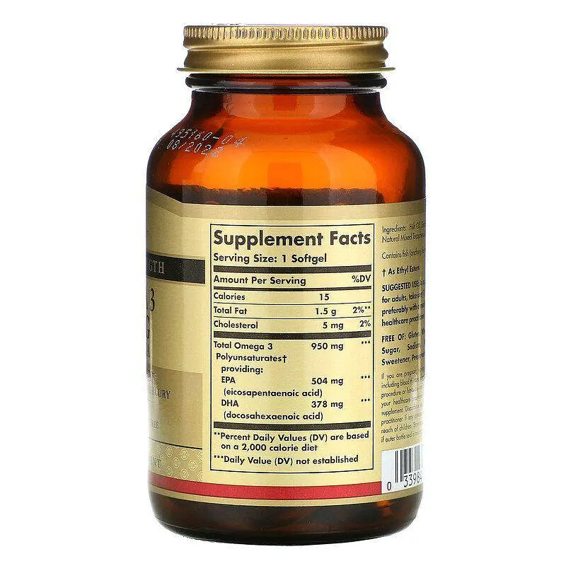 Омега-3 Solgar Omega-3 EPA & DHA 950 мг 50 гелевих капсул - фото 2