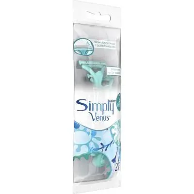 Одноразовые бритвенные станки женские Simply Venus 2, 2 шт. - фото 2