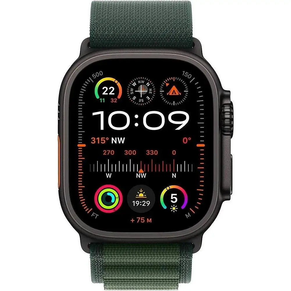 Смарт-годинник Apple Watch Ultra 2 GPS + Cellular 49mm Black Titan. Case w. Dark Green Alpine Loop - Large (MX4T3) - фото 2