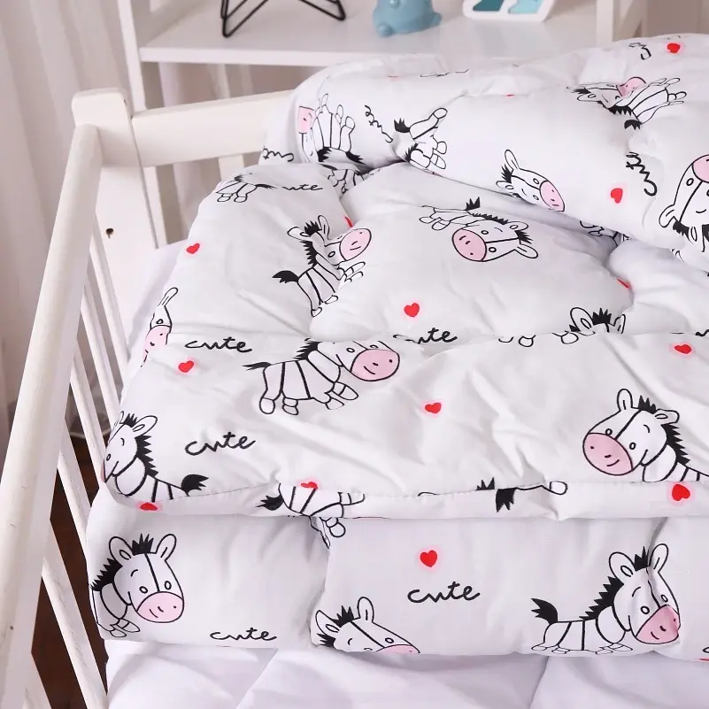 Набір антиалергенний MirSon зима Kids Time 20-0040 Cute white zebra 140x205 см бавовна: ковдра з подушкою (2200009665912) - фото 7