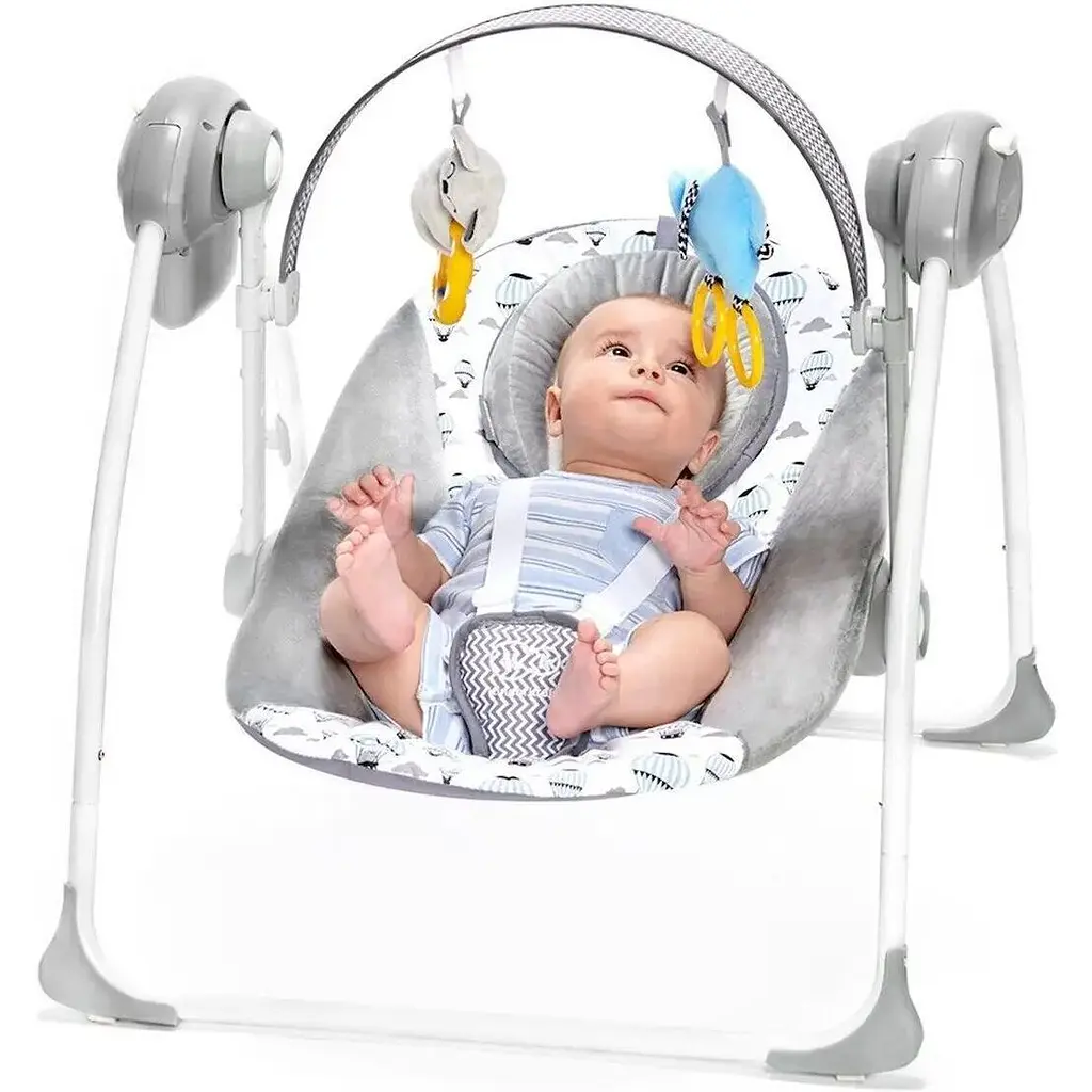 Кресло-качалка Kinderkraft Flo Mint серое с голубым (00-00158385) - фото 9