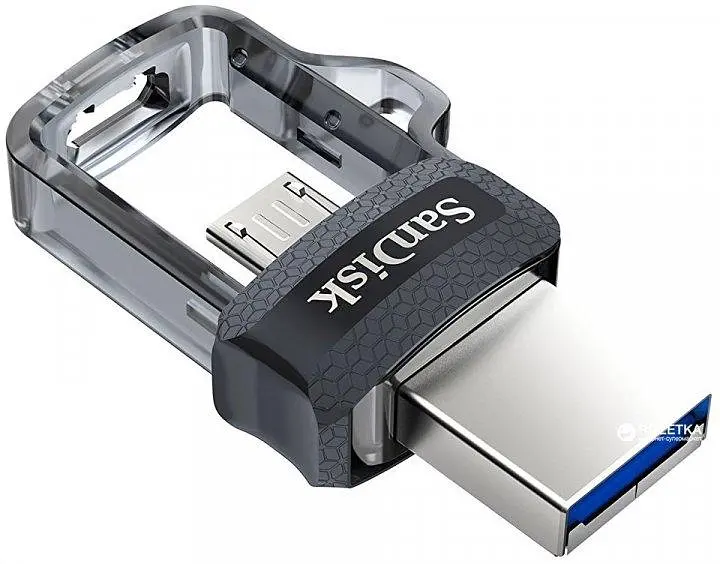 Флешка двойная SanDisk Ultra Dual Drive USB 3.0 + OTG M3.0 128Gb (150Mb/s) - фото 2