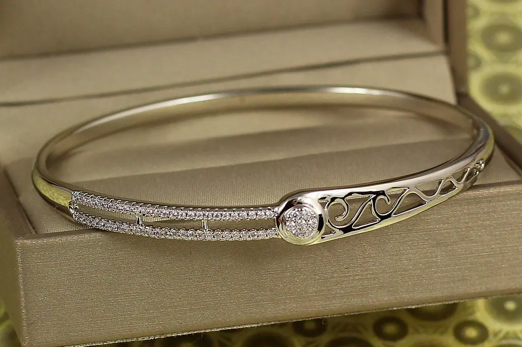 Браслет бенгл Xuping Jewelry Відродження 60 мм 10 мм на руку від 17 см до 19 см сріблястий