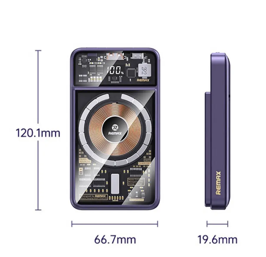Портативна батарея Remax RPP-580 PD20W+QC22.5W MagSafe PowerBank Purple - фото 2