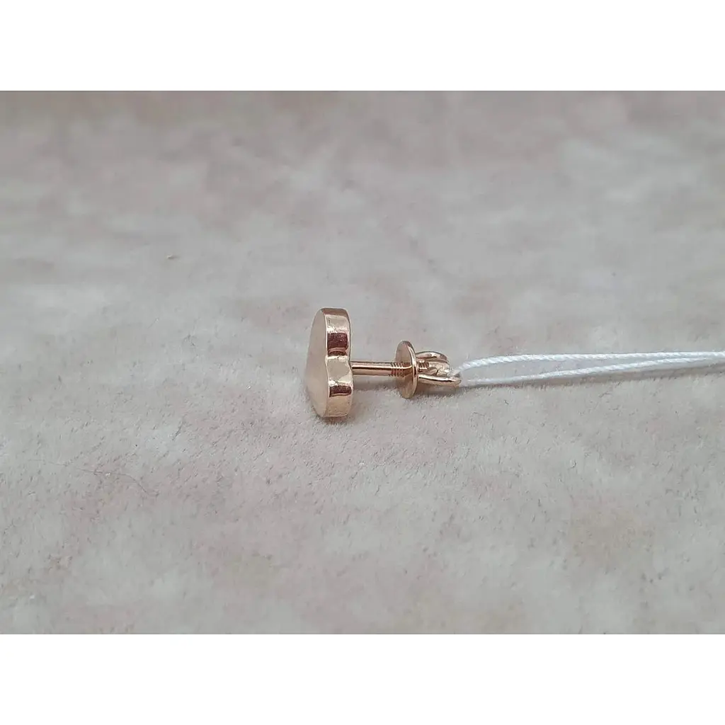 Золотая моносерьга-пуссета Favoritum Сердечко. 210281 - фото 3