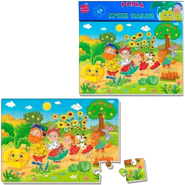 Развивающие мягкие пазлы Vladi Toys Репка 24 элемента VT1102-28  - фото 2