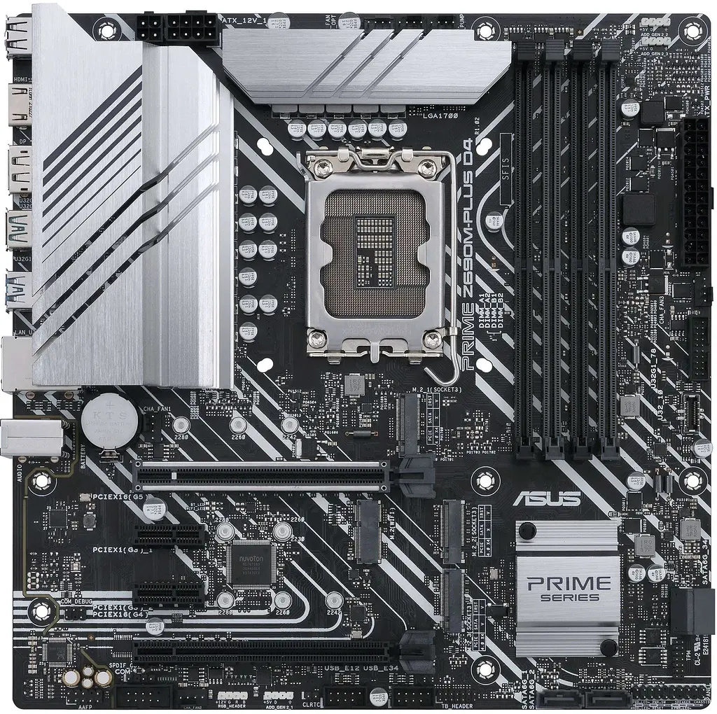 Материнська плата ASUS PRIME Z690M-PLUS D4 (PRIME Z690M-PLUS D4) (Socket 1700, Intel Z690, ATX) Б/в