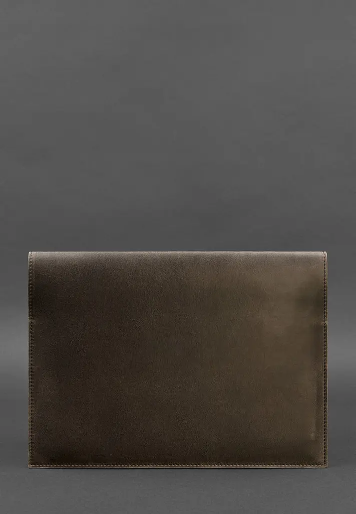 Кожаная папка для документов А4 (на магнитах) темно-коричневая Crazy Horse - фото 4