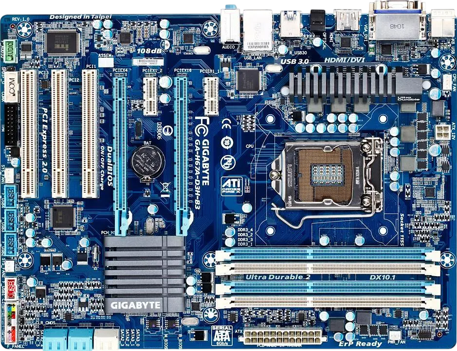 Материнська плата Gigabyte GA-H67A-D3H-B3 LGA 1155 (GA-H67A-D3H-B3) Б/В