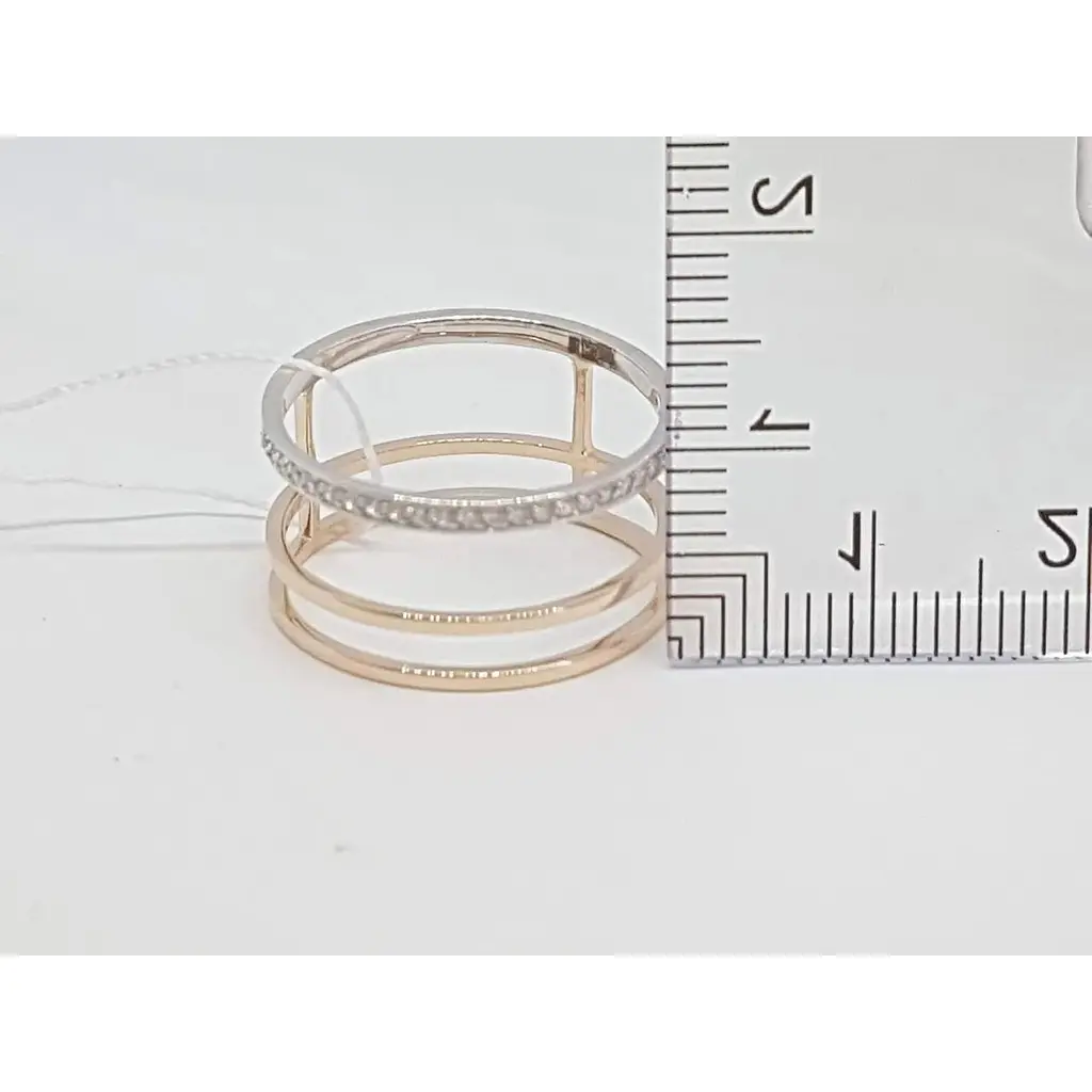 Золоте кільце Харківська ювелірна фабрика з фіанітами. 700079 18 - фото 5