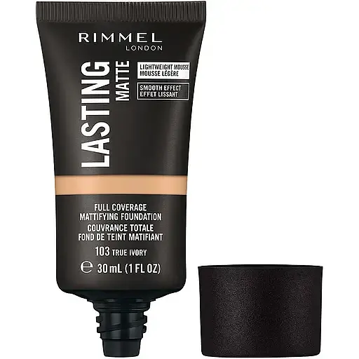 Тональна основа Rimmel Lasting Matte відтінок 103 (True Ivory) 30 мл - фото 2