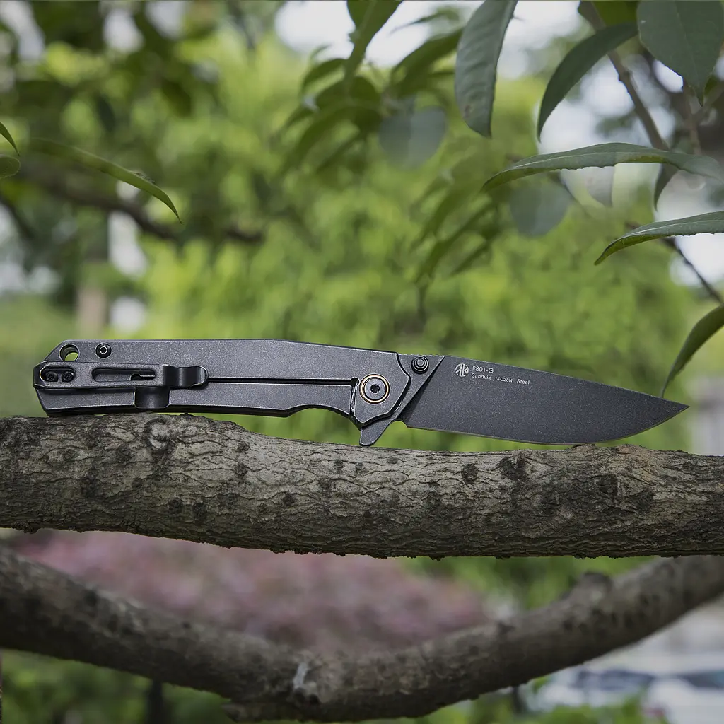 Нож складной туристический Ruike P801-G, (8.6 см) 14C28N/G10 оливковый - фото 34