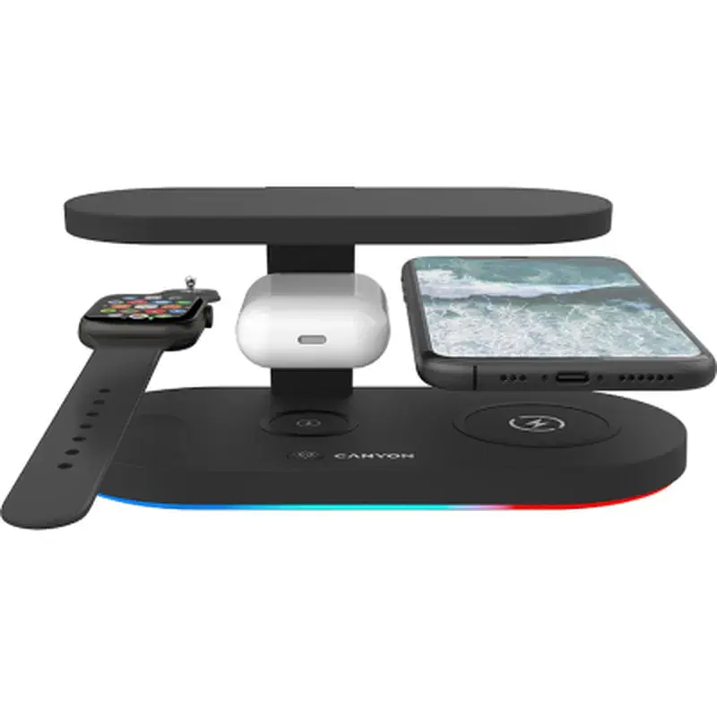 Зарядний пристрій Canyon 5in1 Wireless charger with UV sterilizer (CNS-WCS501B) - фото 4