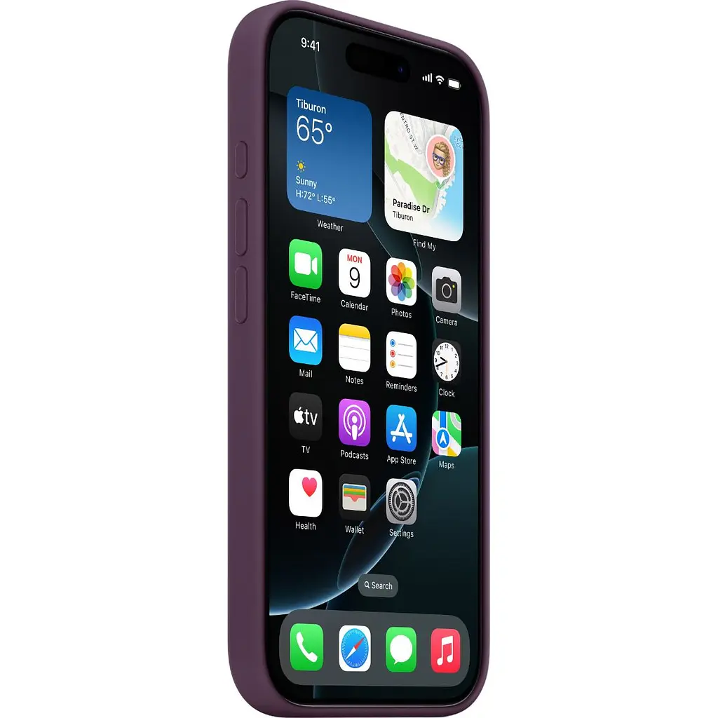 Чохол Silicone Case with MagSafe для Apple iPhone 16 Pro Plum AAA [116585] - фото 5