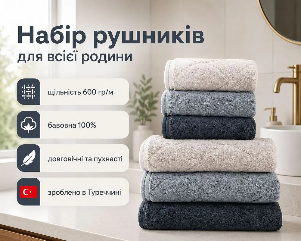 Набір турецьких махрових рушників Cestepe MicroCotton Premium 3 штуки 50x90 + 3 штуки 70х140 Voli 2 щільність 600 г/м2 - фото 2