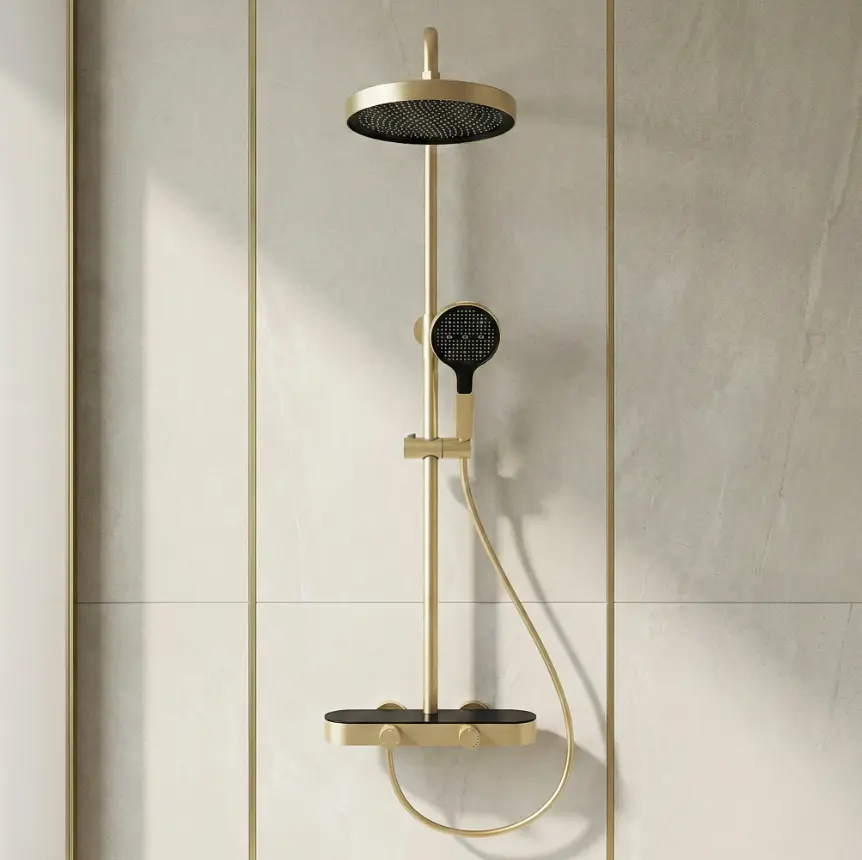 Душова система з виливом Rea Creo brushed gold REA-P0361 - фото 3