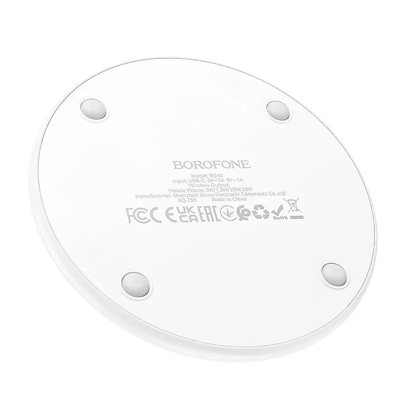Бездротовий зарядний пристрій BOROFONE BQ40 Crown desktop wireless fast charger Білий - фото 3