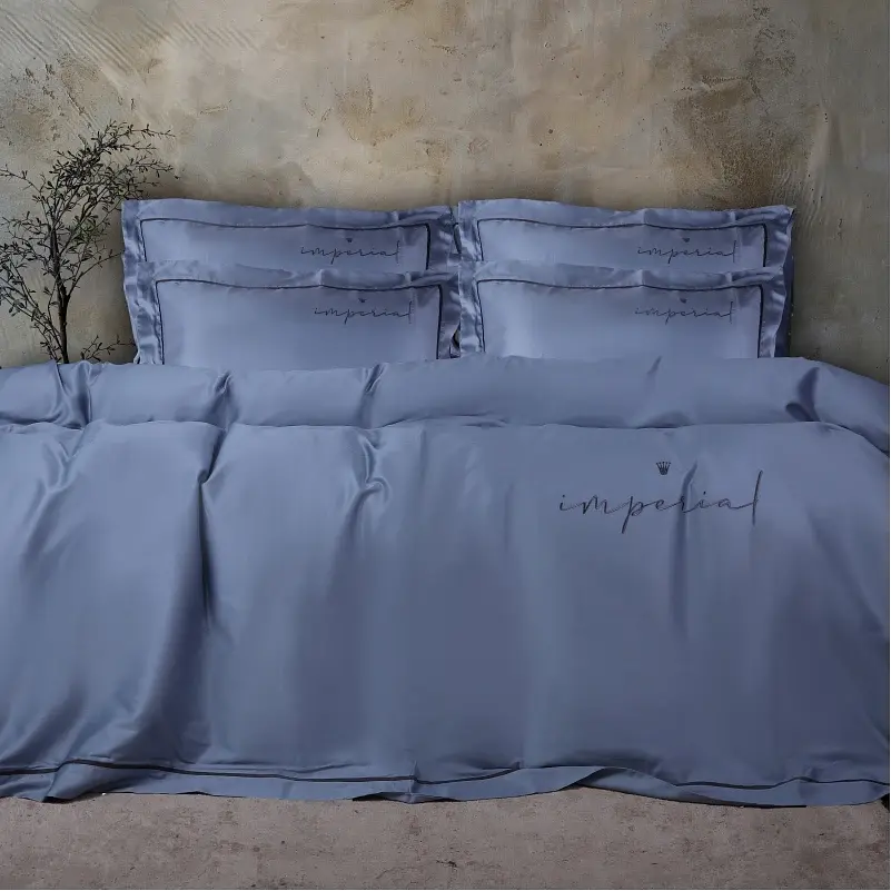 Простынь на резинке MirSon Imperial Tencel №05 Sea wave 180x190 см - фото 2