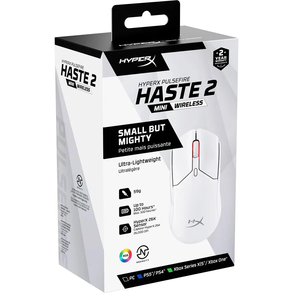 Беспроводная мышь HyperX Pulsefire Haste 2 Mini Wireless White (7D389AA) - фото 8