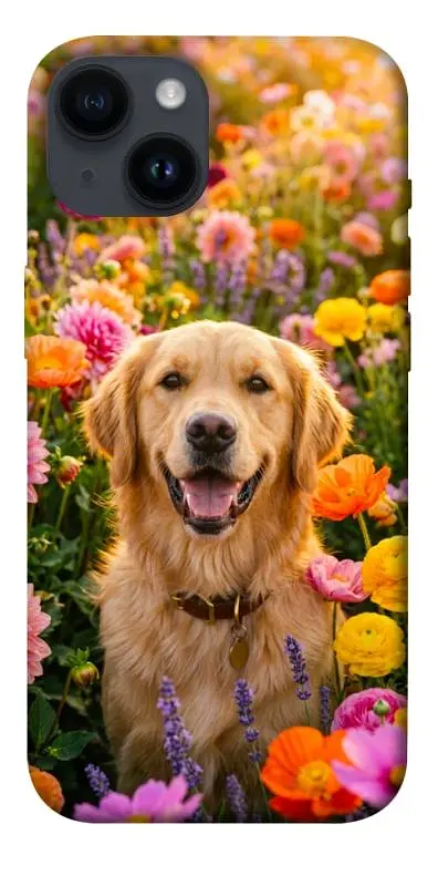 TPU чохол Demsky Flowery labrador для Apple iPhone 14 (6.1")