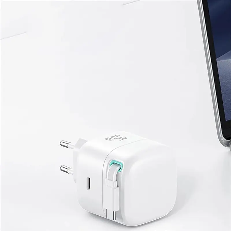 МЗП US-CC202 GaN With Type-C Magnetic Retractable Cable Module XMF Ser. 35W (2USB-C) White Usams teh0029653 - фото 8