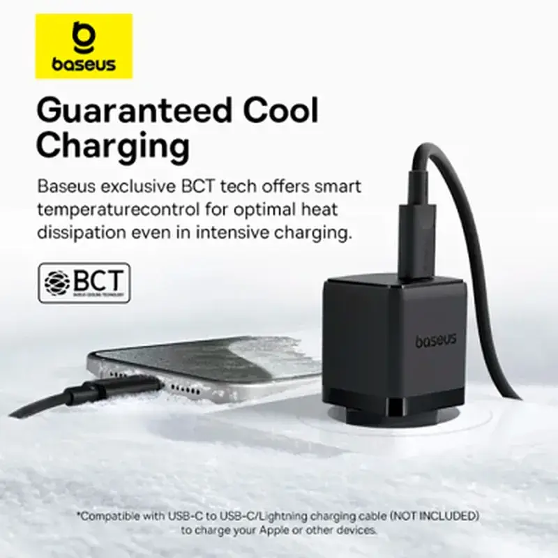 Зарядний пристрій Baseus Palm Fast Charger 1C 20W + Cable 1.0m Type-C 60W black (P10111602113-01) - фото 9