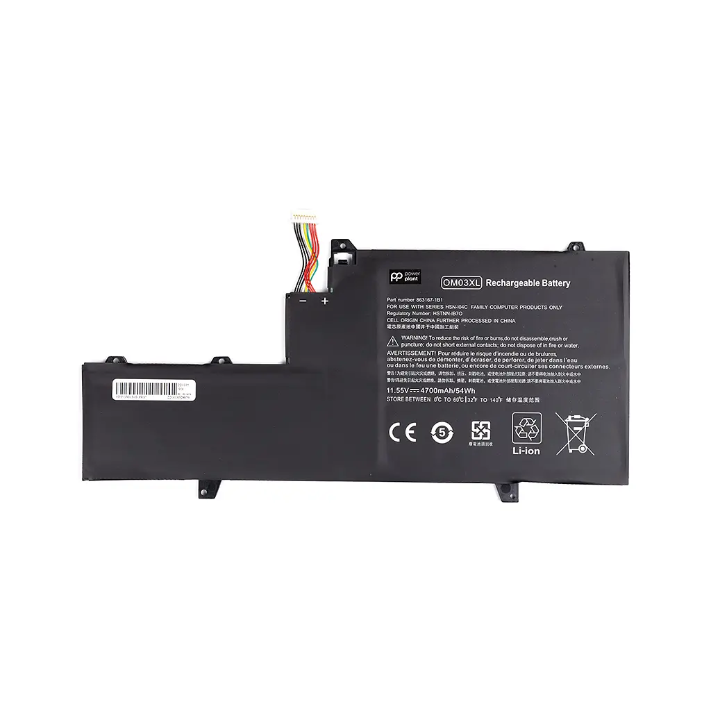 Акумулятор до ноутбука PowerPlant HP EliteBook X360 (OM03XL) 11.55V 4700mAh (NB461653)
