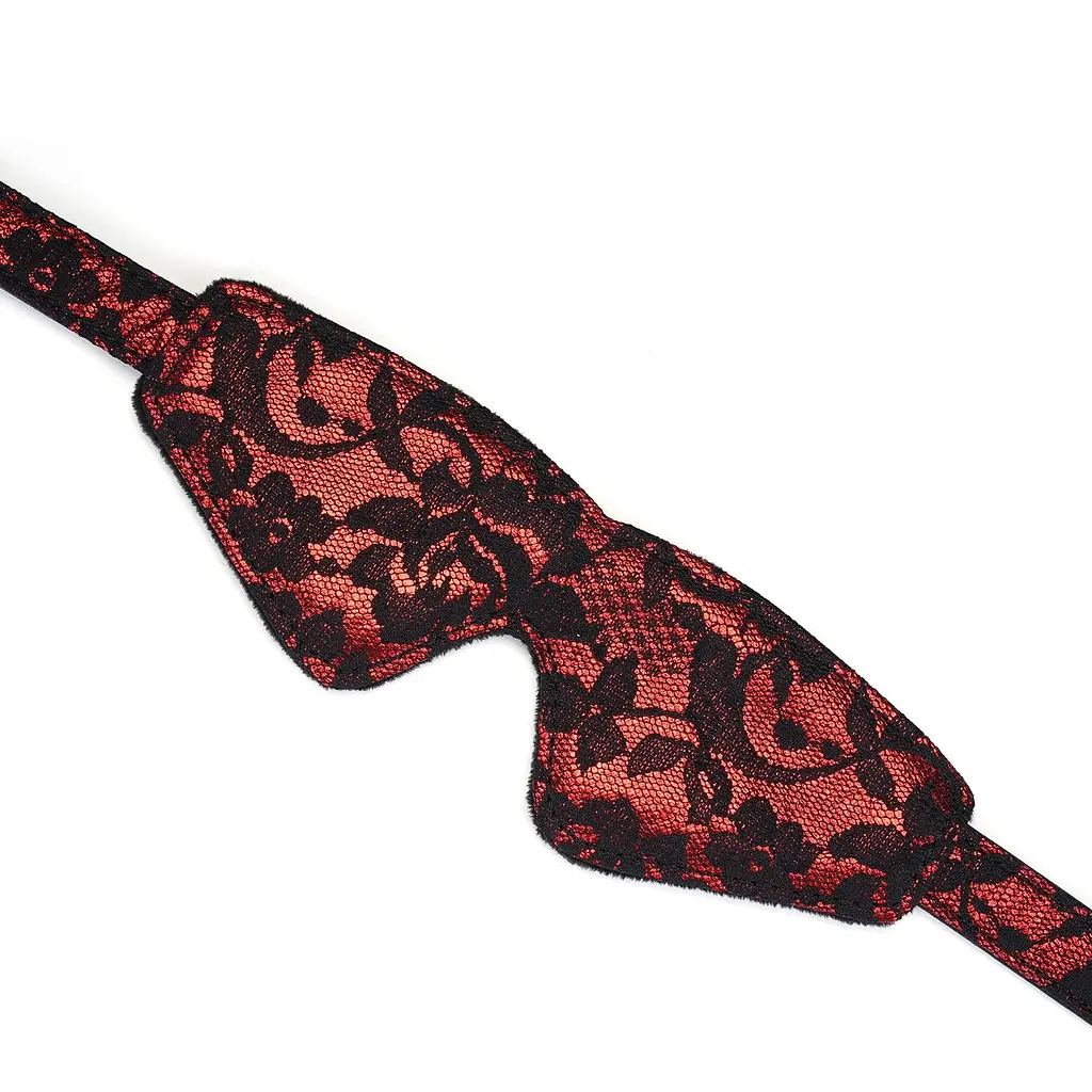 Маска на очі Liebe Seele Victorian Garden Blindfold чорний з червоним - фото 3