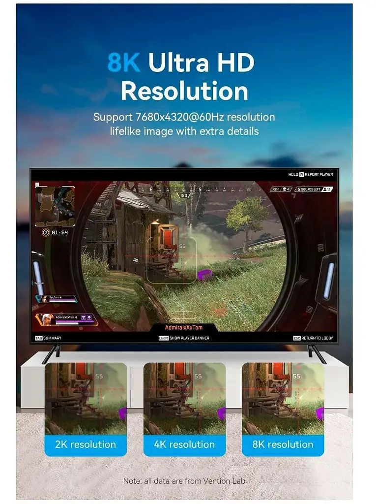 Кабель Vention DisplayPort-DisplayPort V 1.4 1.5 м (HCDBG) - фото 4