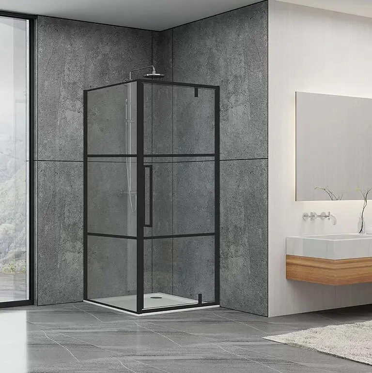 Душова кабіна Dusel DL198BP+DL196BP Black Matt Paint 1000x1000x1900, Чорний матовий, Універсальна, прозрачний, Чорний матовий, 100x100 - фото 3