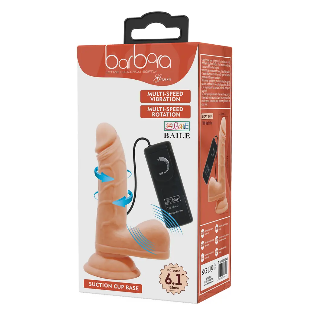 Вібратор Barbara Genie Vibrator 6.1" Flesh - фото 8
