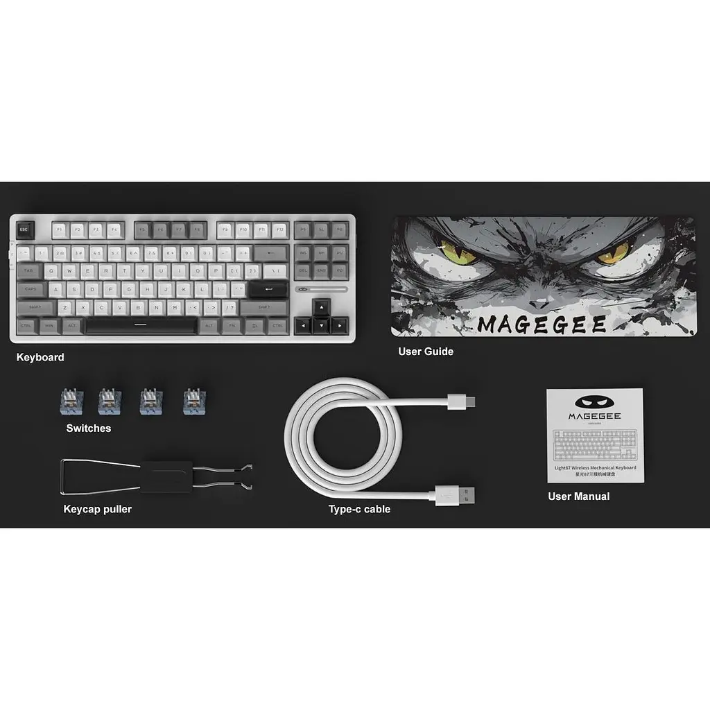 Клавіатура MageGee Light 87 Wireless Blue Whale Switch Star White (6971969728431-UA) [164292] - фото 7