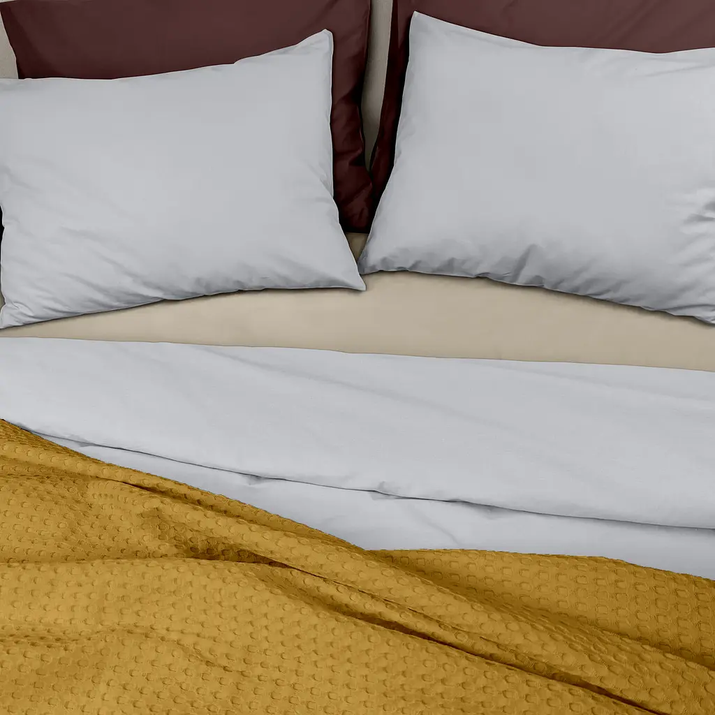 Плед покривало Cosas Curcuma Waffle Weave 230х240 см (Blanket_23Curcuma_WaffleWeave_230x240) - фото 3