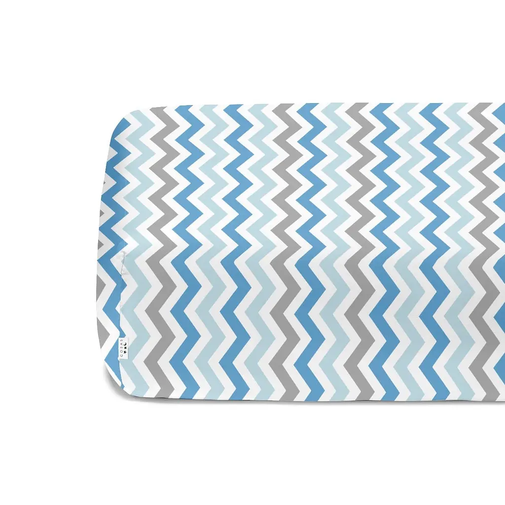 Простирадло на резинці Cosas Grey Zigzag CS1 180х200х20 см (ZigGreyBlue_180х200x20) - фото 5