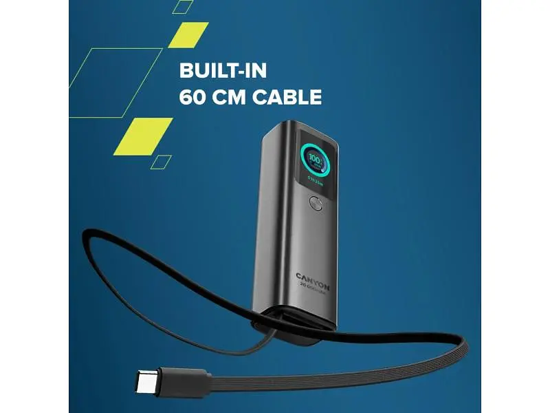 Зовнішній акумулятор (Power Bank) Canyon OnPower 265 165W 20000mAh Dark Gray (CNS-CPB265DG) - фото 7