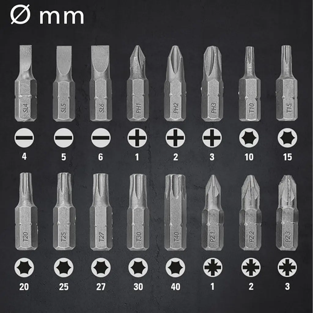 Набір біт і свердел Trotec 49 pieces Hexagon Shank Drill and Bit Set (6200001160) - фото 16