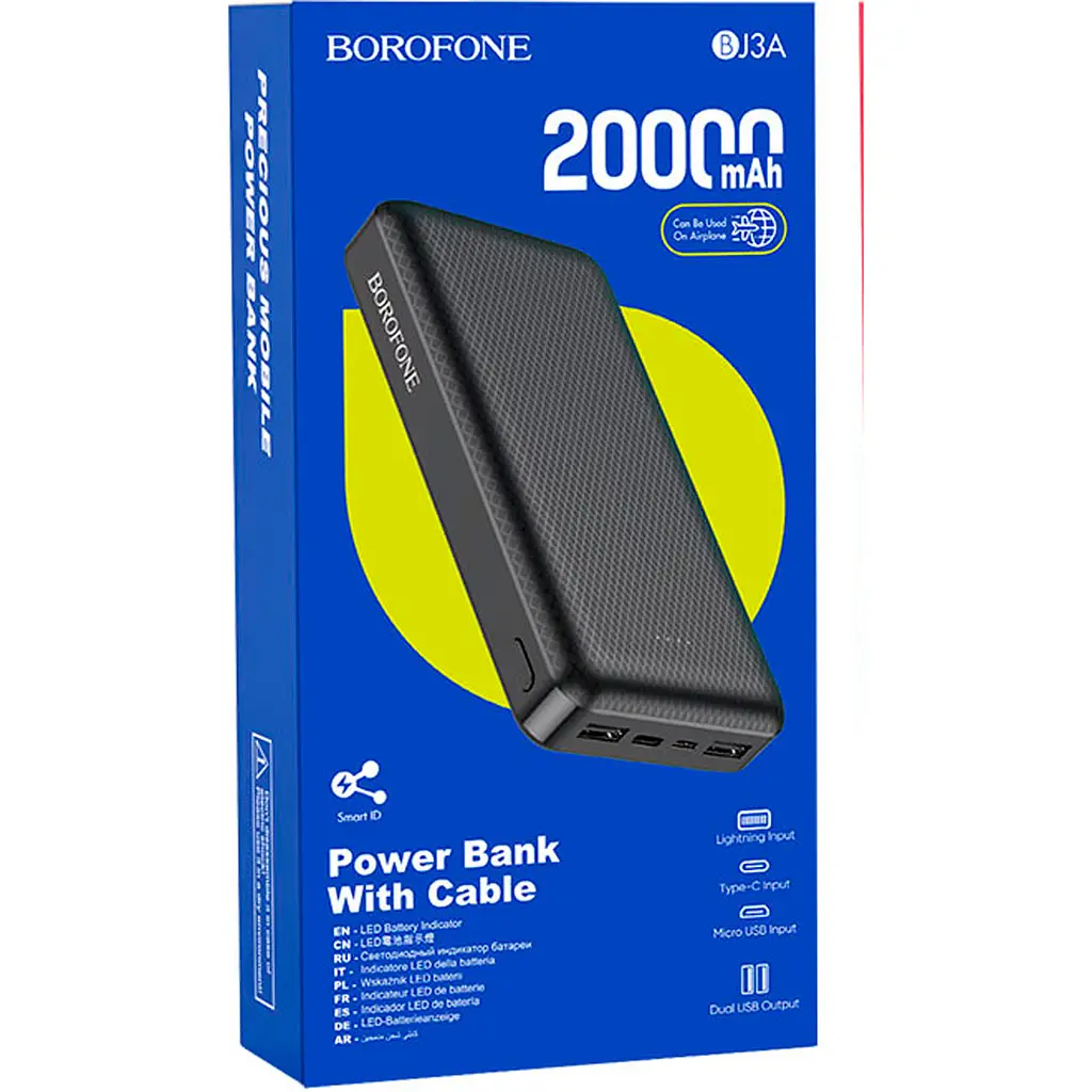 Внешний аккумулятор Borofone Minimalist BJ3A 20000mAh 10W Black [109508] - фото 7