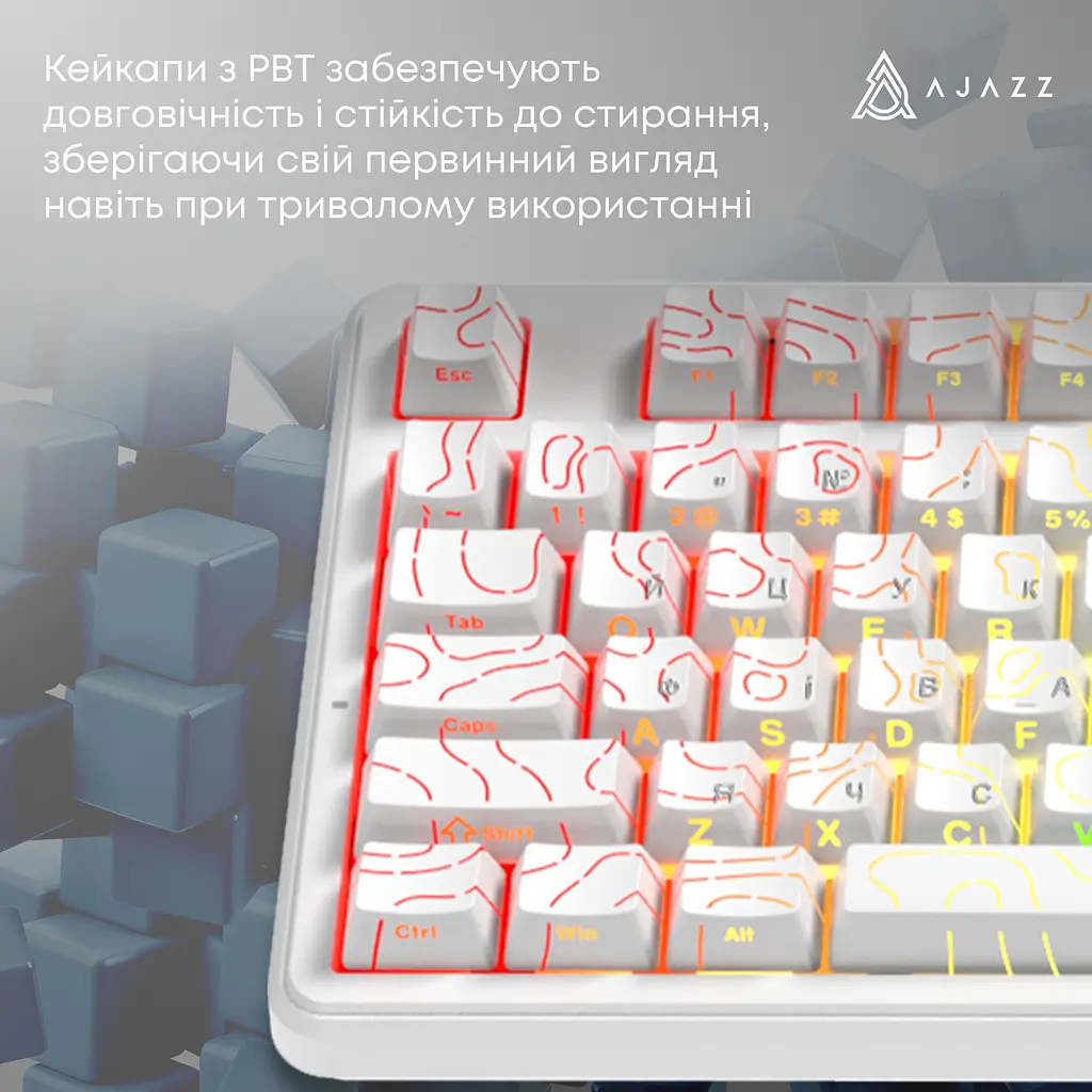 Клавиатура беспроводная Ajazz AK870 V2 Maillard Switch White (AK870-V2-SW) - фото 13
