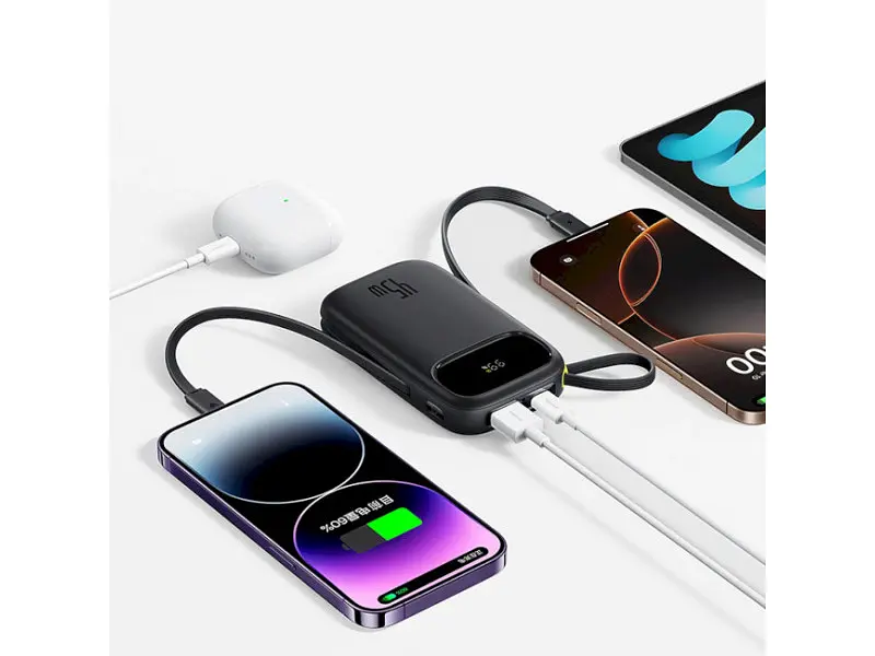 Внешний аккумулятор (Power Bank) BASEUS EnerFill FC31 Qpow3 Digital 20000mAh 45W Black (E0028D00) - фото 4
