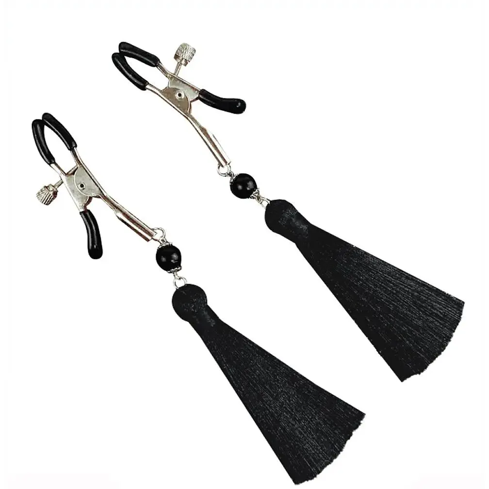 Затискач для сосків Art of Sex - Nipple clamps Black Tassels - фото 3