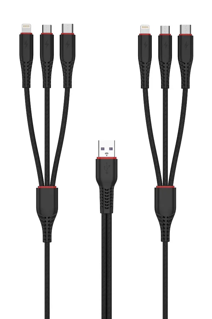 USB Кабель XO NB196 6in1 3.5A 3.0m Черный